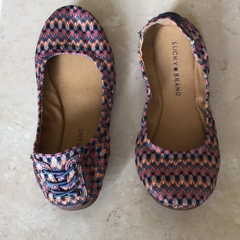 Lucky Brand ballet flats like new multi color
